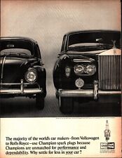 1964 Champion Spark Plugs VW Beetle Rolls-Royce Vintage Print Ad c5 picture