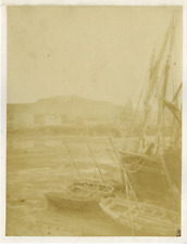 France, Cherbourg, Bassin du Commerce vintage albumen print. Albumin Print  picture