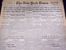 1947 OCTOBER 24 NEW YORK TIMES - BAR HARBOR FOREST FIRES - NT 3267 picture