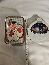2 Small  Vintage Christmas Tins picture