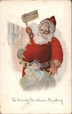 Santa Claus 1915 A Loving Christmas Greeting Antique Postcard 1c stamp Vintage picture