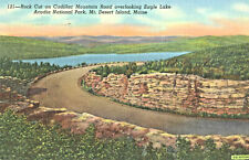VIntage Postcard-121,Rock Cut - Cadilac Mountain Rd,Eagle Lake Desert Island, ME picture