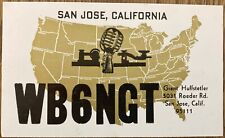 QSL Card - San Jose, California USA - WB6NGT -  1977 - Grant Huffstetler picture