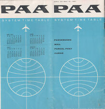 PAN AM US airline 1961 system timetable picture