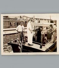 Antique 1940's Elmer's Boat and Dick going on - Black & White Photography Photos picture