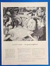 1942 United States Playing Card Co. Print Ad CALLING CARDS...for good neighbors picture