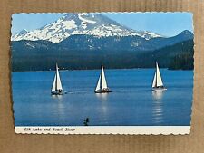 Postcard Oregon OR Elk Lake Sailboats South Sister Mountain Scenic View Vintage picture
