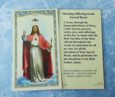 Sacred Heart ~ Morning Offering ~ Laminated Holy Card picture
