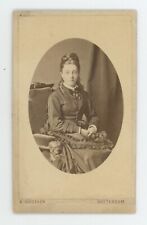Antique ID'd CDV c1870s Woman Named Christine Rictobergen, Rotterdam Amsterdam picture