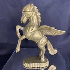 Vintage Solid Brass Pegasus Flying Horse Greek Mythology Statue Figure 6” Tall picture