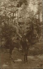 RPPC German Soldier horse horseback ~ 1917 real photo postcard sku929 picture