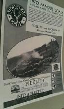 1938 United Electric Coal Co. Buckheart Mine & Fidelity Washed Coals Poster Repo picture