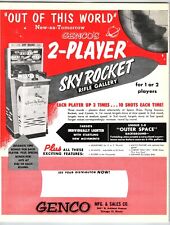 Genco Sky Rocket Arcade Game FLYER Original Rifle Shooting Gun 1955 Coin-Op picture