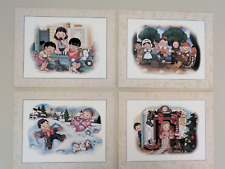 Vintage Campbell's Kids Art Set of 4 Wall Prints Thanksgiving Christmas Summer picture