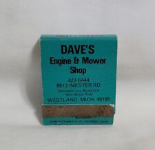Vintage Dave's Engine & Mower Repair Matchbook Westland MI Advertising Full picture