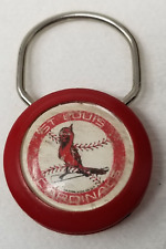 St. Louis Cardinals Redbird Keychain Imperfect Bird on Bat 1970 Plastic Vintage picture