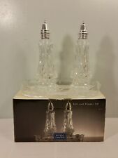 Crystal Salt & Pepper Shakers and Tray Set Czech Republic Royal Limited picture