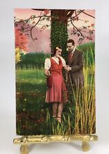 Vintage Postcard Italian Cecami Litho Man & Women Hand Tree Tinted Unused P149 picture