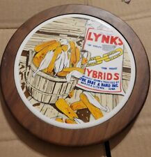 Vtg Lynks Seed Hybrid Corn Tile And Wood Trivet Plaque picture