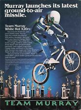 Team Murray White Hot X20Fs Freestyle Bmx Bike 80'S Vtg Full Page Print Ad 8X11 picture