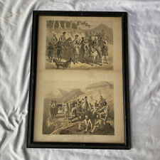 Antique English 1857-58 Day & Sons India Campaign Lithograph Prints Framed picture