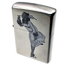 Street Zippo Chrome Windproof Lighter 207 New In Box With Windy Girl Design picture