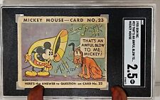 1935 MICKEY MOUSE Gum Card #23 Type II Pluto SGC Graded Authentic 2.5 Disney picture