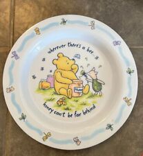 Vintage Disney Classic Winnie The Pooh and Piglet Melamine Child's Plate 8” picture