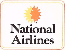 Vintage National Airlines Sun King Logo Luggage Travel Sticker Label Ephemera picture