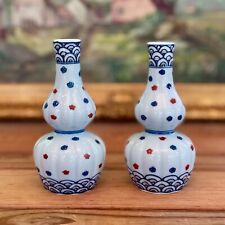 Pair Of Japanese Neiman Marcus 1974 Japan Fort Night Double Gourd Vases 2x2x5