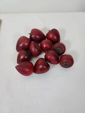 VTG Hand Carved Red Stained Small Figural Strawberries for Longaberger Baskets picture
