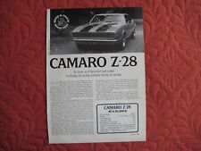 1968 CHEVROLET CAMARO Z28 - ORIGINAL ROAD TEST - EXCELLENT CONDITION picture