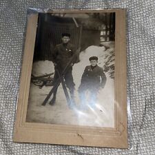 Antique Cabinet Card Photo: Young Men Skiing Skis / Don Mike Hurly Genealogy picture