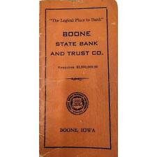 Boone State Bank and Trust Company Bank Advertising Notebook Boone Iowa Vintage  picture