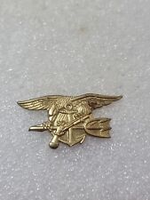 US Navy SEALS Special Warfare Gold Trident Insignia Badge Pin Gold Toned Clutch picture