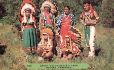 Postcard NE Rogers Nebraska Indian Family C & K Cafe 1957 Vintage PC G6624 picture
