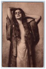 c1910's Pretty Woman Long Hair Optometrist Advertising Brooklyn NY Postcard picture