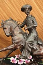 Cowboy & Horse Country Western Scene Frederic Remington Bronze Sculpture Statue picture