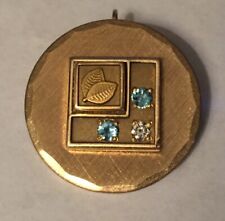 SALE Vintage 12K Gold Filled Service Pin & Pendant with 1 REAL DIAMOND & 2 Gems picture