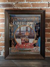 Vtg Calvert Extra & Coca Cola  Whiskey Bar Mirror Advertising Sign 23.75X19.5 picture