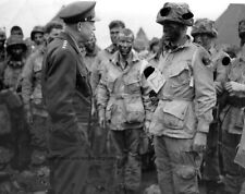 Gen. Dwight D. Eisenhower with Paratroopers D Day 8x10 WWII WW2 Photo 90 picture