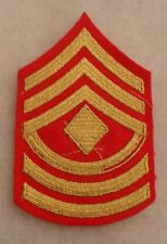 1950'S WOMAN MARINE 1ST SGT EMBROIDERED ON RED WOOL COTTON GAUZE BACK picture