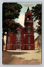 Hudson MI-Michigan, Congregational Church, Antique, Vintage c1921 Postcard picture