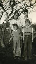 X291 Vtg Photo FOUR BOYS, SHIRTS AND SWEATERS c 1930's 40's picture