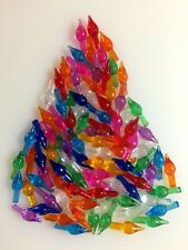 Star Twinkle Medium Lights Pegs Ceramic Christmas Tree Bulbs VINTAGE 25 Per Bag picture