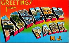LARGE LETTER Greetings From Asbury Park NJ New Jersey N269 picture