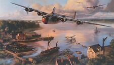Safe Haven by Nicolas Trudgian aviation art signed by four B-24 Aircrew picture