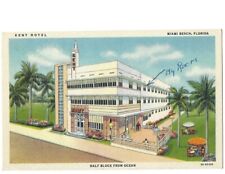 c1940 Kent Hotel Miami Beach Florida FL Linen Postcard picture