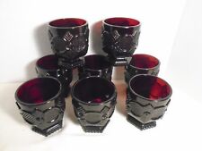 (8) Vintage Avon Cape Cod Ruby Red Glass Footed 8 oz Dessert/Juice Cups picture