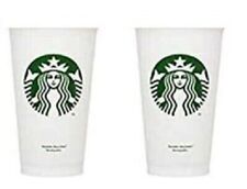 16oz Starbucks Reusable Cup - White Plastic 2 Cups *No Lids* picture